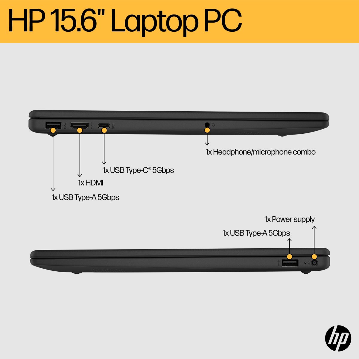 HP 15-fc0004na AMD Ryzen™ 3 7320U Laptop 39.6 cm (15.6") Full HD 4 GB LPDDR5-SDRAM 128 GB SSD Wi-Fi 6 (802.11ax) Windows 11 Home in S mode Silver - Image 4