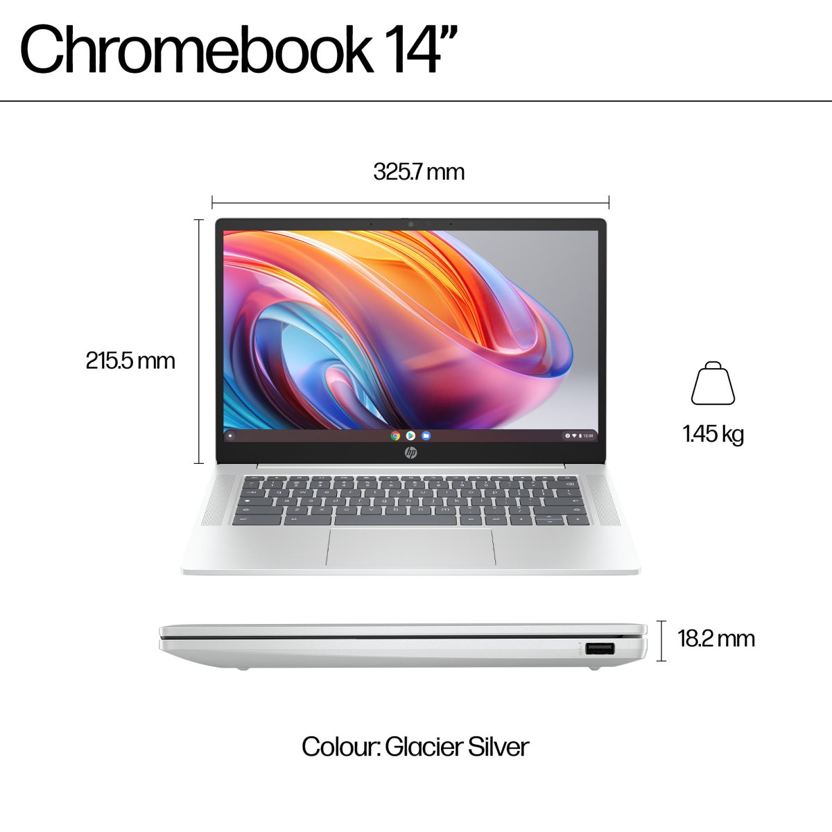 HP Chromebook 14a-nf0000na Intel® Core™ i3 i3-N305 35.6 cm (14") Full HD 8 GB LPDDR5-SDRAM 256 GB eUFS Wi-Fi 6E (802.11ax) ChromeOS Silver - Image 6