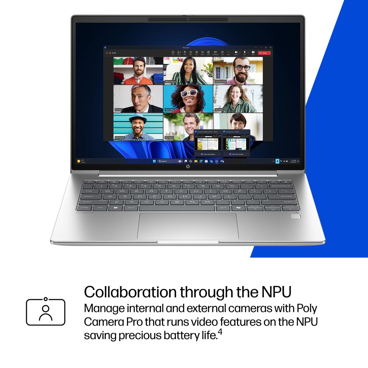 HP ProBook 4 G1q Next Gen AI PC Copilot+ PC Snapdragon X1-26-100 Laptop 35.6 cm (14") WUXGA 32 GB LPDDR5x-SDRAM 1 TB SSD Wi-Fi 6E (802.11ax) Windows 11 Pro Silver - Image 6