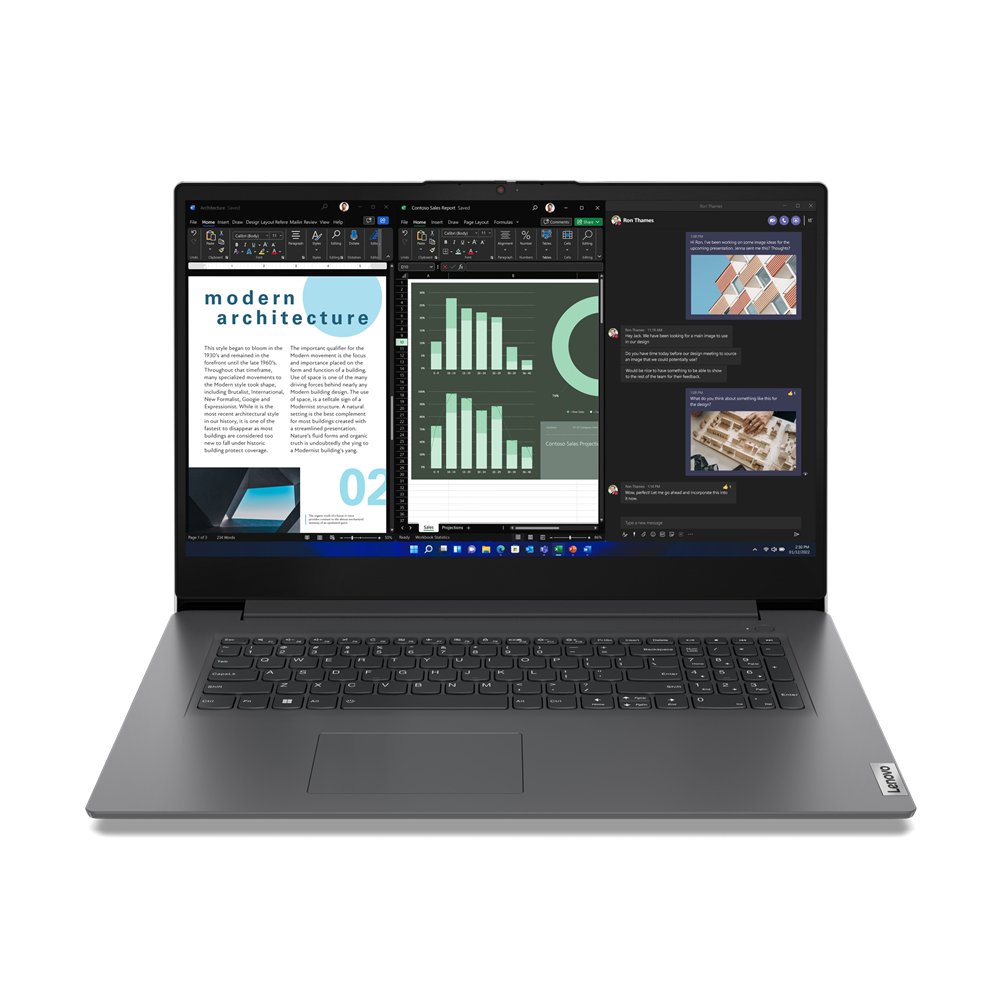 Lenovo V17 G4 IRU Intel® Core™ i5 i5-13420H Laptop 43.9 cm (17.3") Full HD 8 GB DDR4-SDRAM 256 GB SSD Wi-Fi 6 (802.11ax) Windows 11 Pro UK English Grey