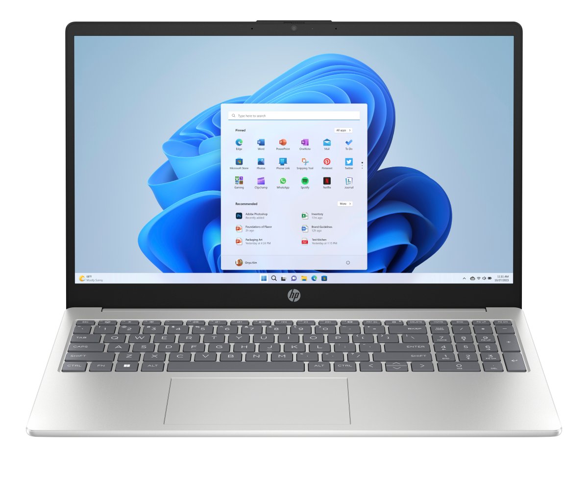 HP 15-fc0004na AMD Ryzen™ 3 7320U Laptop 39.6 cm (15.6") Full HD 4 GB LPDDR5-SDRAM 128 GB SSD Wi-Fi 6 (802.11ax) Windows 11 Home in S mode Silver