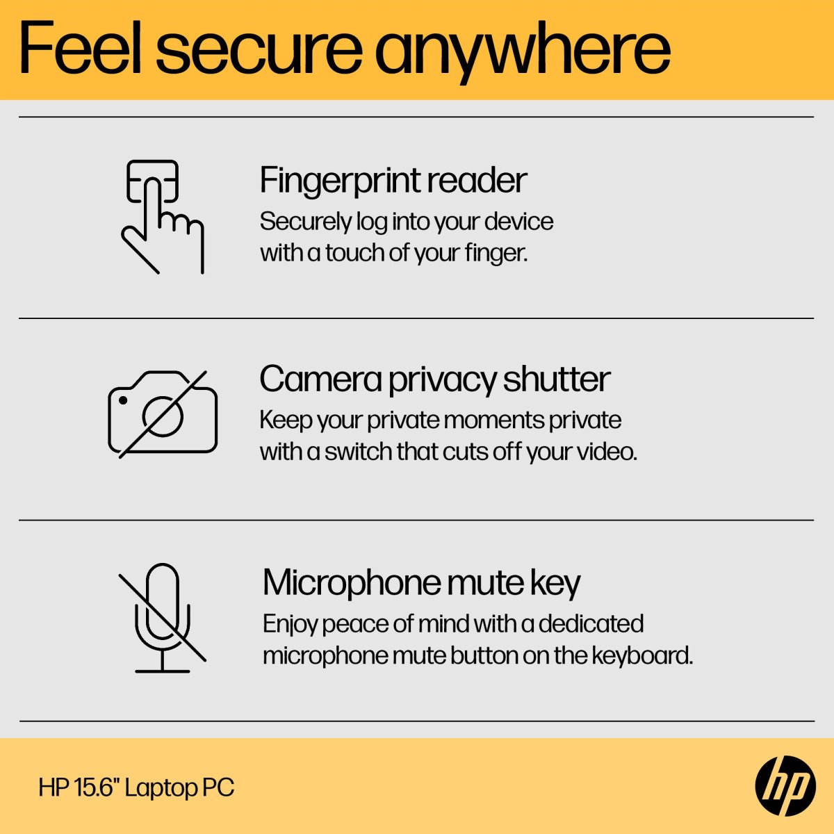 HP 15-fc0017na AMD Ryzen™ 5 7520U Laptop 39.6 cm (15.6") Full HD 8 GB LPDDR5-SDRAM 256 GB SSD Wi-Fi 6 (802.11ax) Windows 11 Home Black - Image 8