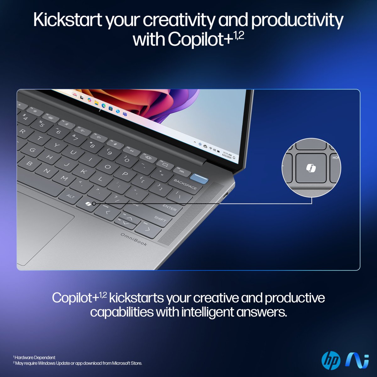 HP OmniBook Ultra 14-fd0001na Copilot+ PC AMD Ryzen AI 9 365 Laptop 35.6 cm (14") Touchscreen 2.2K 16 GB LPDDR5x-SDRAM 1 TB SSD Wi-Fi 7 (802.11be) Windows 11 Home Silver - Image 16