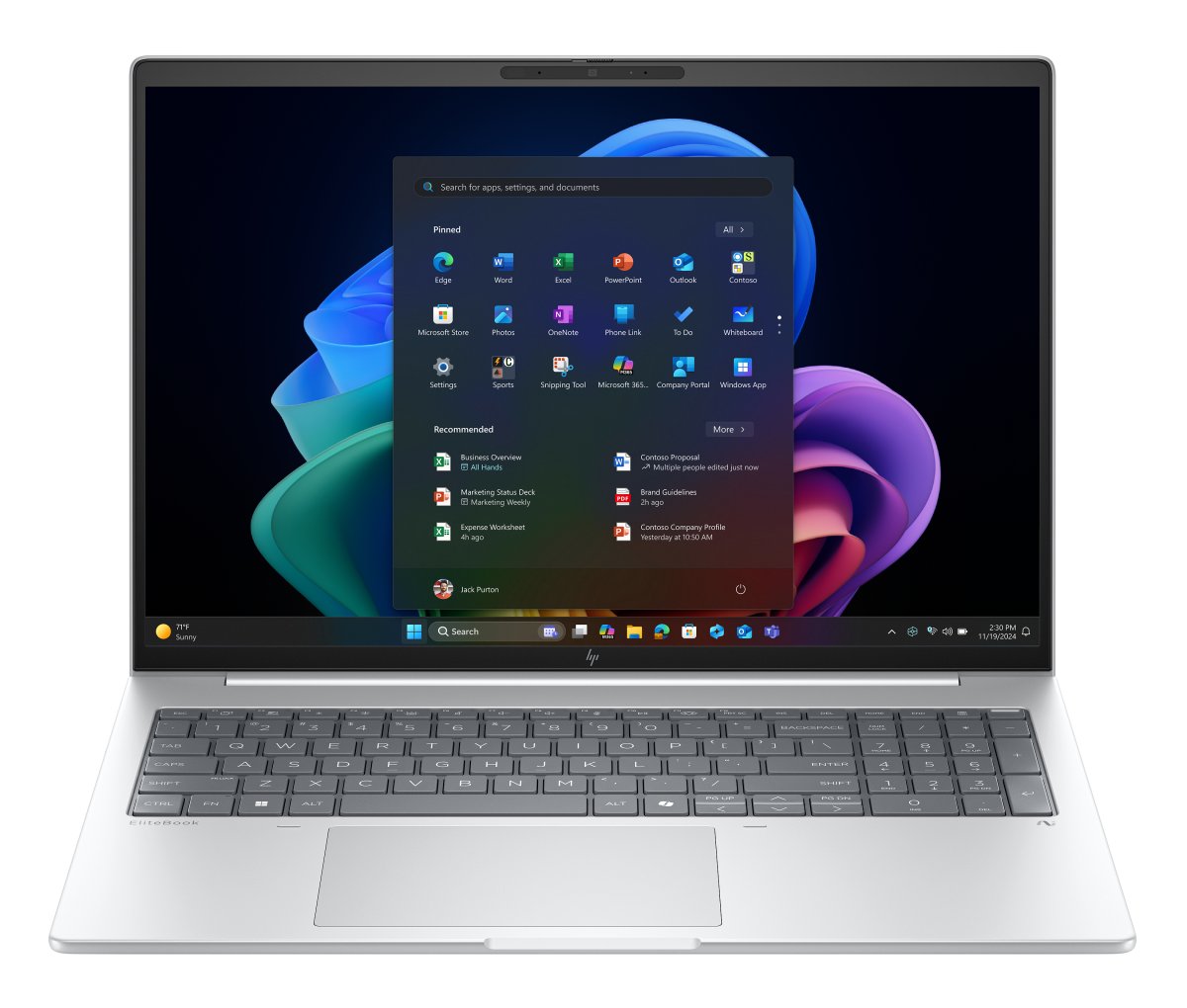 HP EliteBook 8 G1a Next Gen AI PC Wolf Pro Security Edition Copilot+ PC AMD Ryzen AI 7 PRO PRO 350 Laptop 40.6 cm (16") WUXGA 64 GB DDR5-SDRAM 1 TB SSD Wi-Fi 7 (802.11be) Windows 11 Pro Silver
