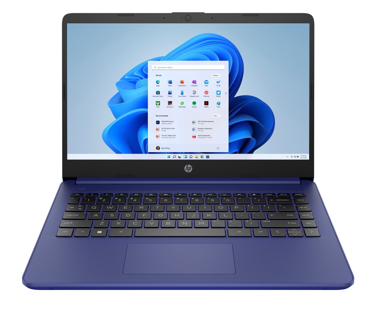 HP 14-dq6001na Intel® N N150 Laptop 35.6 cm (14") HD 4 GB DDR4-SDRAM 128 GB UFS Wi-Fi 6 (802.11ax) Windows 11 Home in S mode Blue