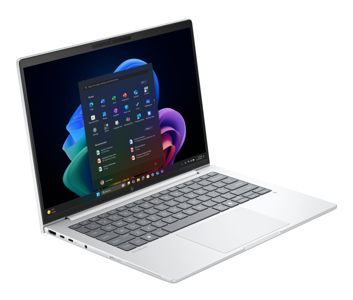 HP EliteBook 8 G1a Next Gen AI PC Wolf Pro Security Edition Copilot+ PC AMD Ryzen AI 7 PRO PRO 350 Laptop 35.6 cm (14") WUXGA 64 GB DDR5-SDRAM 1 TB SSD Wi-Fi 7 (802.11be) Windows 11 Pro Silver - Image 2