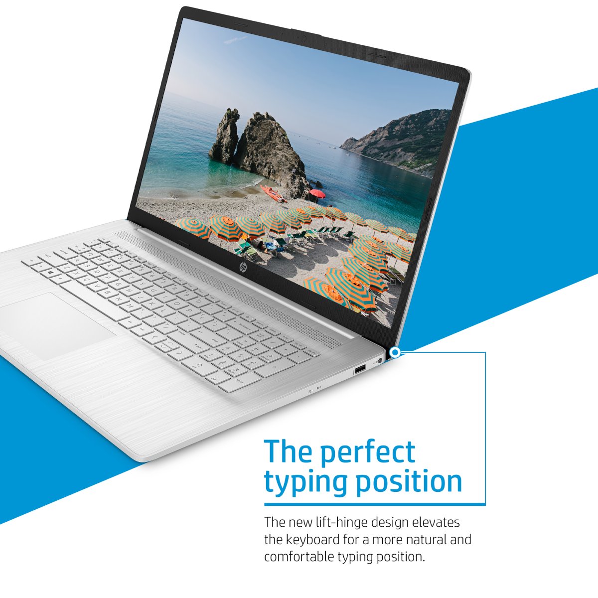 HP 17-cp2003na AMD Ryzen™ 5 7520U Laptop 43.9 cm (17.3") Full HD 8 GB LPDDR5-SDRAM 512 GB SSD Wi-Fi 5 (802.11ac) Windows 11 Home Silver - Image 4