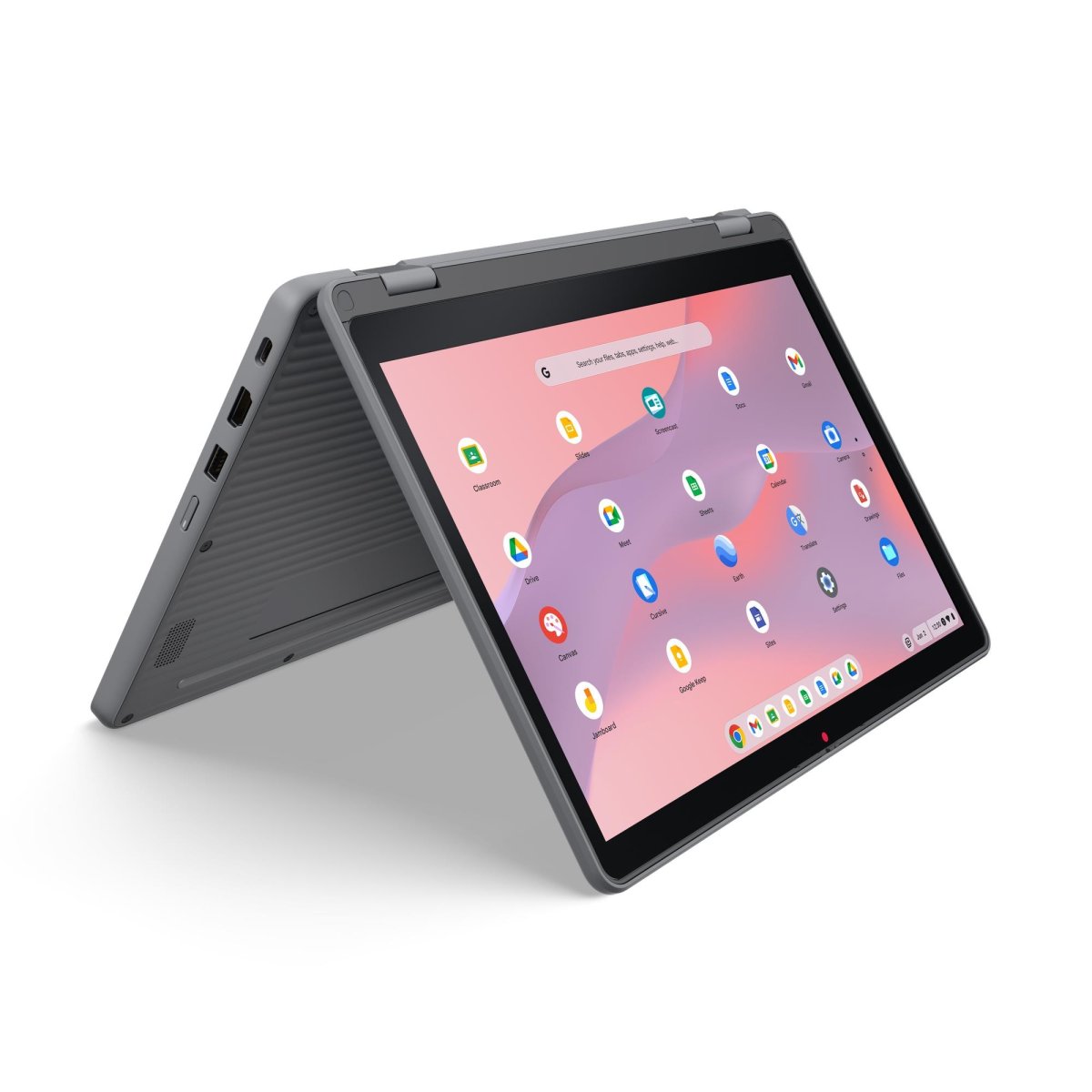 Lenovo Chrome 500e 2in1 G5 M89 MediaTek Kompanio 540 Chromebook 11.6" Touchscreen HD 8 GB LPDDR5x-SDRAM 64 GB UFS Wi-Fi 7 (802.11be) ChromeOS Gray English